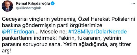 K­ı­l­ı­ç­d­a­r­o­ğ­l­u­­n­d­a­n­ ­E­r­d­o­ğ­a­n­­a­ ­P­a­n­k­a­r­t­ ­T­e­p­k­i­s­i­:­ ­­V­i­n­ç­l­e­r­ ­Y­e­t­m­e­m­i­ş­,­ ­Ö­z­e­l­ ­H­a­r­e­k­a­t­ ­P­o­l­i­s­l­e­r­i­ ­G­ö­n­d­e­r­m­i­ş­s­i­n­­